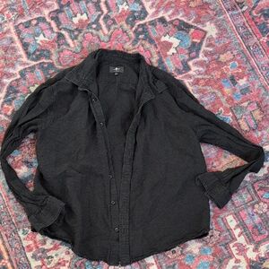 7 For All Mankind linen black Button Down